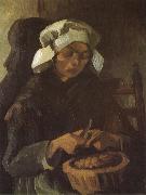 Vincent Van Gogh Peasant Woman Peeling Potatos (nn04) oil painting picture wholesale